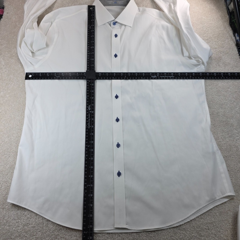 Twillory Dress Shirt Mens 17.5 34-35 White Performance Fabric Tailored Fit - Picture 5 of 7